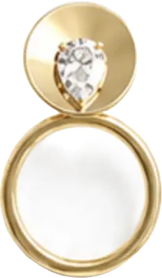 Yellow gold signet ring with pear cut diamond