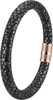 Stingray leather bracelet with rose gold clasp