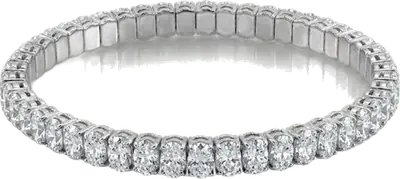 White gold tennis bracelet with oval cut diamonds