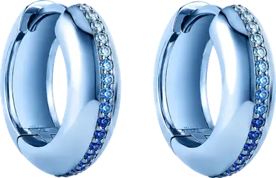 Titanium hoop earrings pave set with sapphires